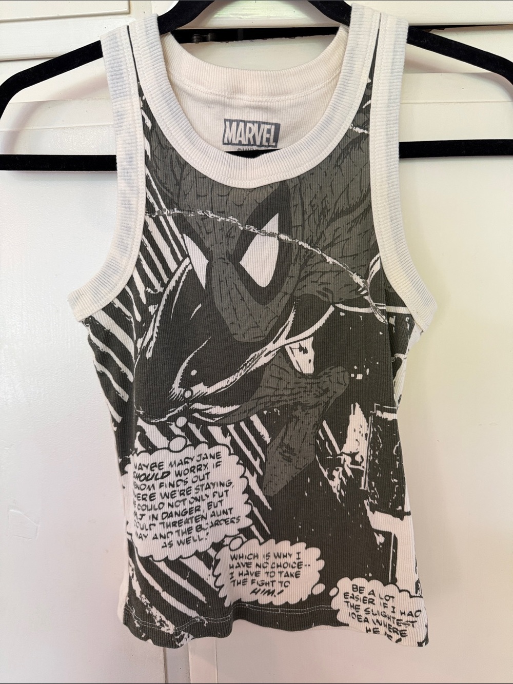 Marvel Black & White Comic-Print Tank Top
